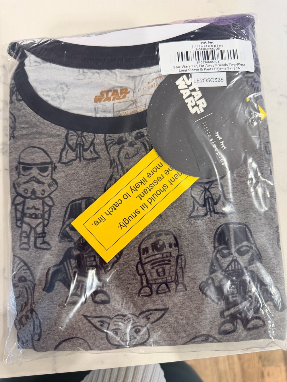 Little Sleepies Star Wars Gray and Black Kids Pajama Set